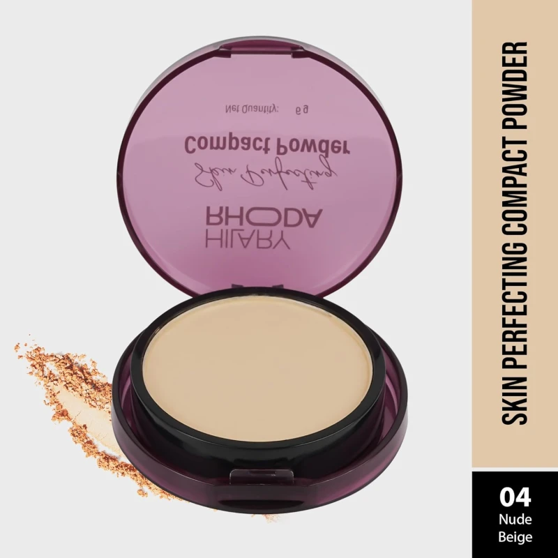 Hilary Rhoda Skin Perfecting Compact Powder | Oil Control & Matte Finish | Buildable Coverage | Blends Easily | Hides Imperfections | 6g (Nude Beige | Shade 04) - Thumbnail 2